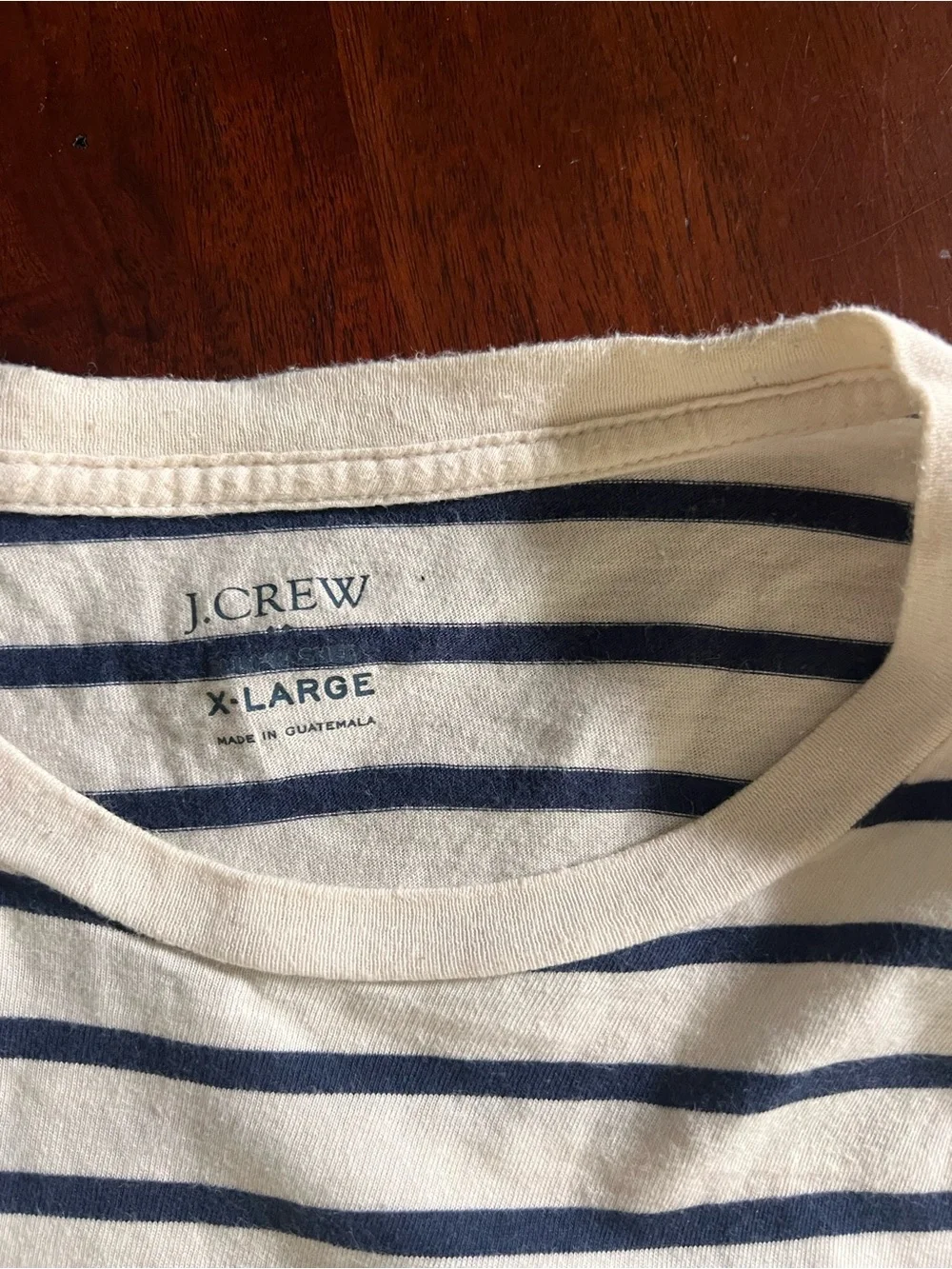 Men’s J Crew T Shirt | 100% Cotton | XL | Navy/Cream